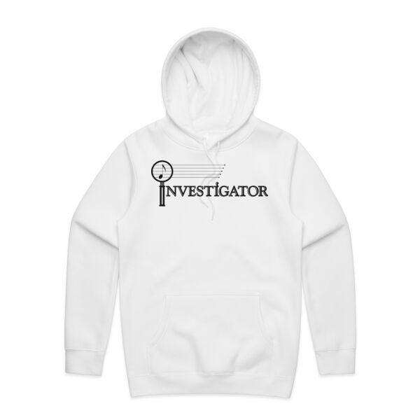 INVESTIGATOR Black - Mens Stencil Hoodie Thumbnail