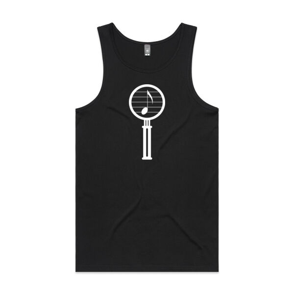 Magnifying Glass White - Mens Lowdown Singlet Thumbnail