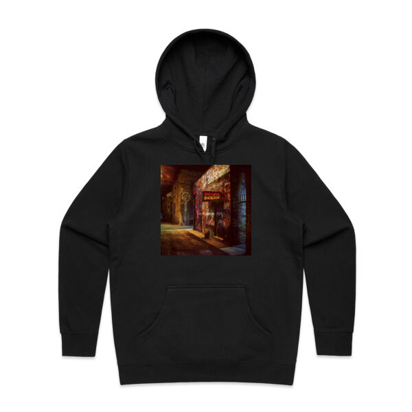 Bad Luck's Shoebox - Womens Stencil Hood Thumbnail