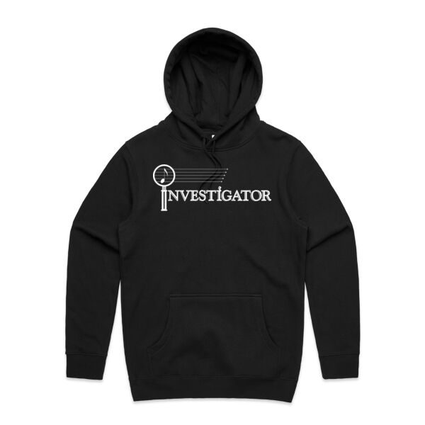 INVESTIGATOR White - Mens Stencil Hoodie Thumbnail