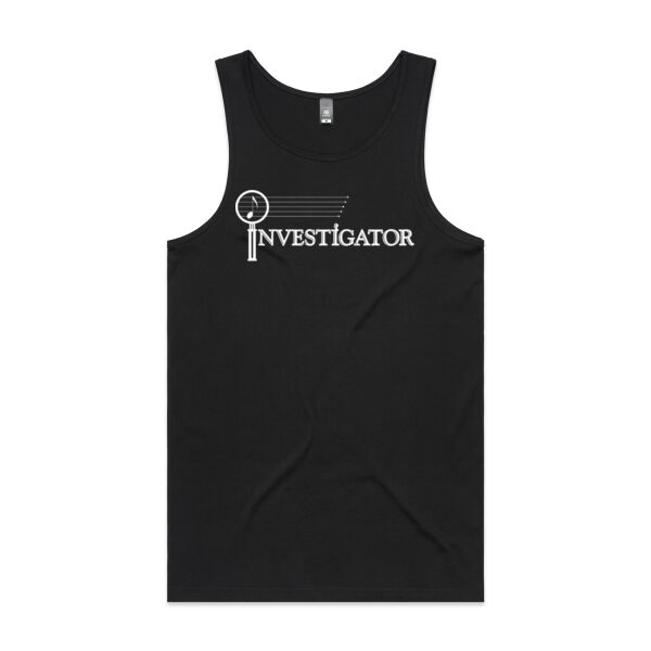 INVESTIGATOR White - Mens Lowdown Singlet Thumbnail