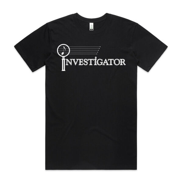 INVESTIGATOR White - Mens Staple Organic Tee Thumbnail